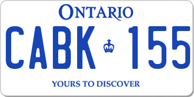 ON license plate CABK155