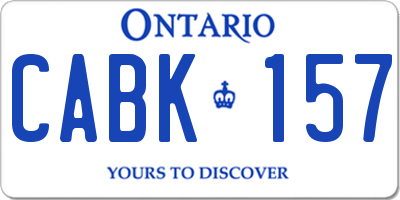 ON license plate CABK157