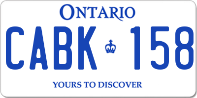 ON license plate CABK158