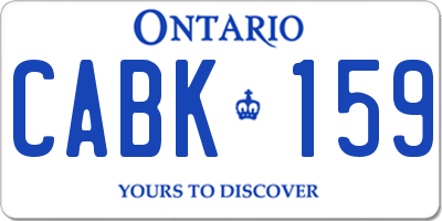 ON license plate CABK159