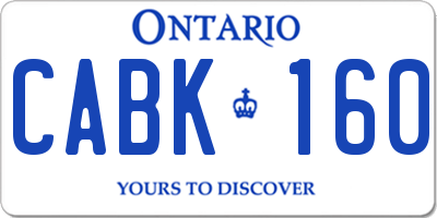 ON license plate CABK160