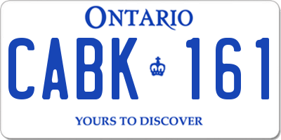 ON license plate CABK161