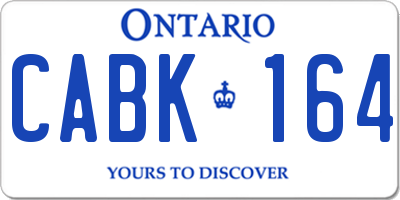 ON license plate CABK164