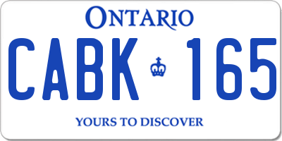 ON license plate CABK165