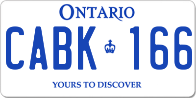 ON license plate CABK166