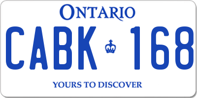 ON license plate CABK168