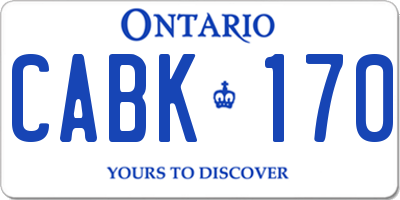 ON license plate CABK170