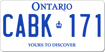 ON license plate CABK171