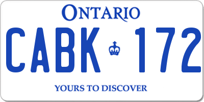 ON license plate CABK172