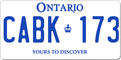 ON license plate CABK173