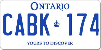 ON license plate CABK174