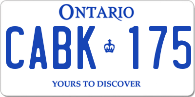 ON license plate CABK175