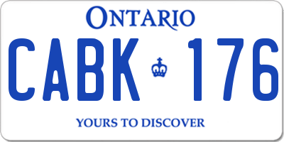 ON license plate CABK176