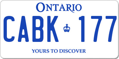 ON license plate CABK177