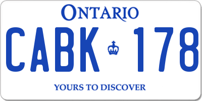 ON license plate CABK178