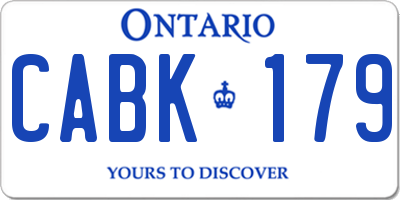 ON license plate CABK179