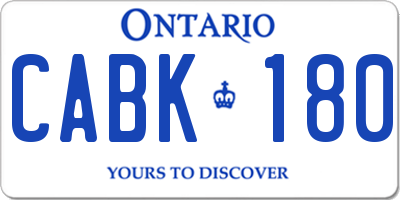 ON license plate CABK180