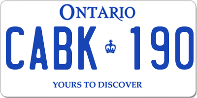 ON license plate CABK190