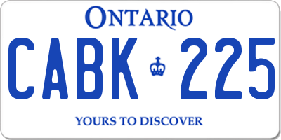 ON license plate CABK225