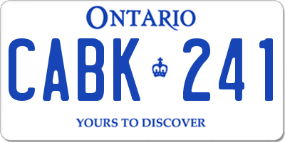 ON license plate CABK241