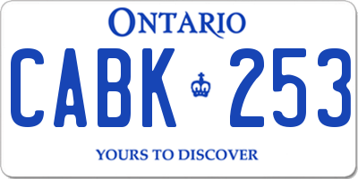 ON license plate CABK253