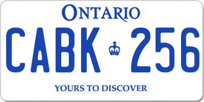 ON license plate CABK256