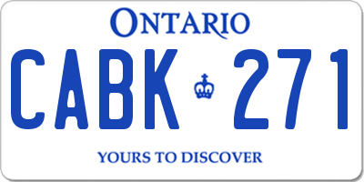 ON license plate CABK271