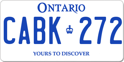 ON license plate CABK272