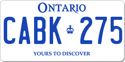 ON license plate CABK275