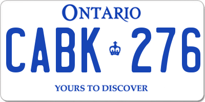 ON license plate CABK276