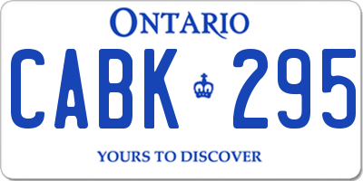 ON license plate CABK295