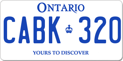 ON license plate CABK320