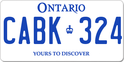 ON license plate CABK324