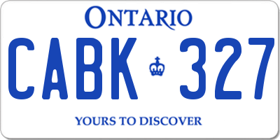 ON license plate CABK327