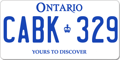 ON license plate CABK329