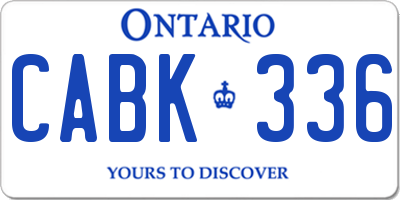 ON license plate CABK336