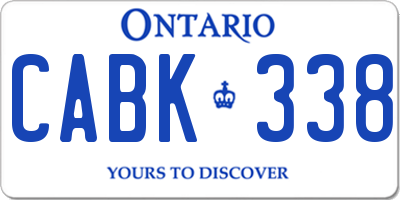 ON license plate CABK338