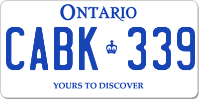 ON license plate CABK339