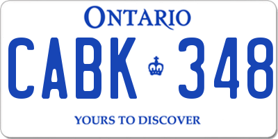 ON license plate CABK348