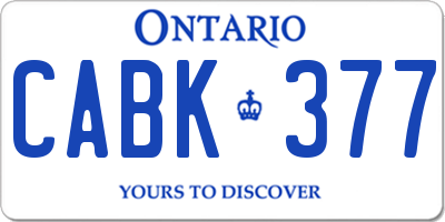 ON license plate CABK377