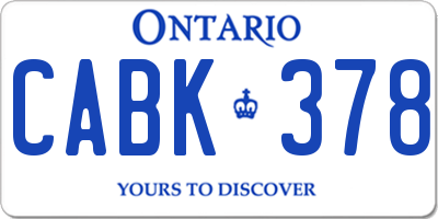 ON license plate CABK378