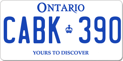 ON license plate CABK390