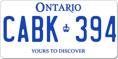 ON license plate CABK394