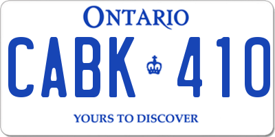 ON license plate CABK410