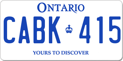 ON license plate CABK415