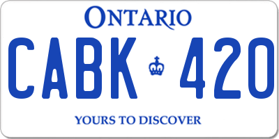 ON license plate CABK420