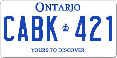 ON license plate CABK421