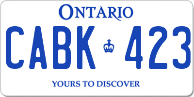 ON license plate CABK423