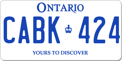 ON license plate CABK424