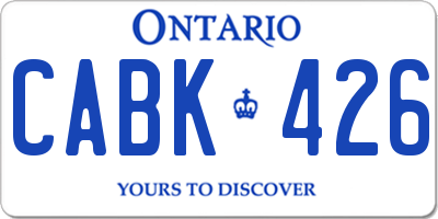 ON license plate CABK426